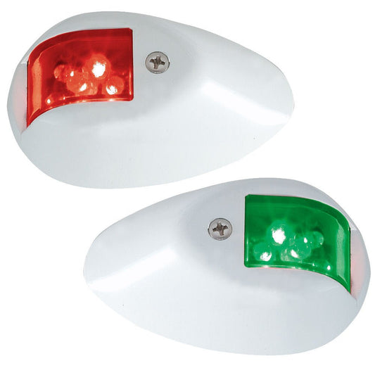 Perko LED Side Lights - Red/Green - 12V - White Epoxy Coated Housing | SendIt Sailing