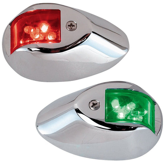 Perko LED Side Lights - Red/Green - 24V - Chrome Plated Housing | SendIt Sailing