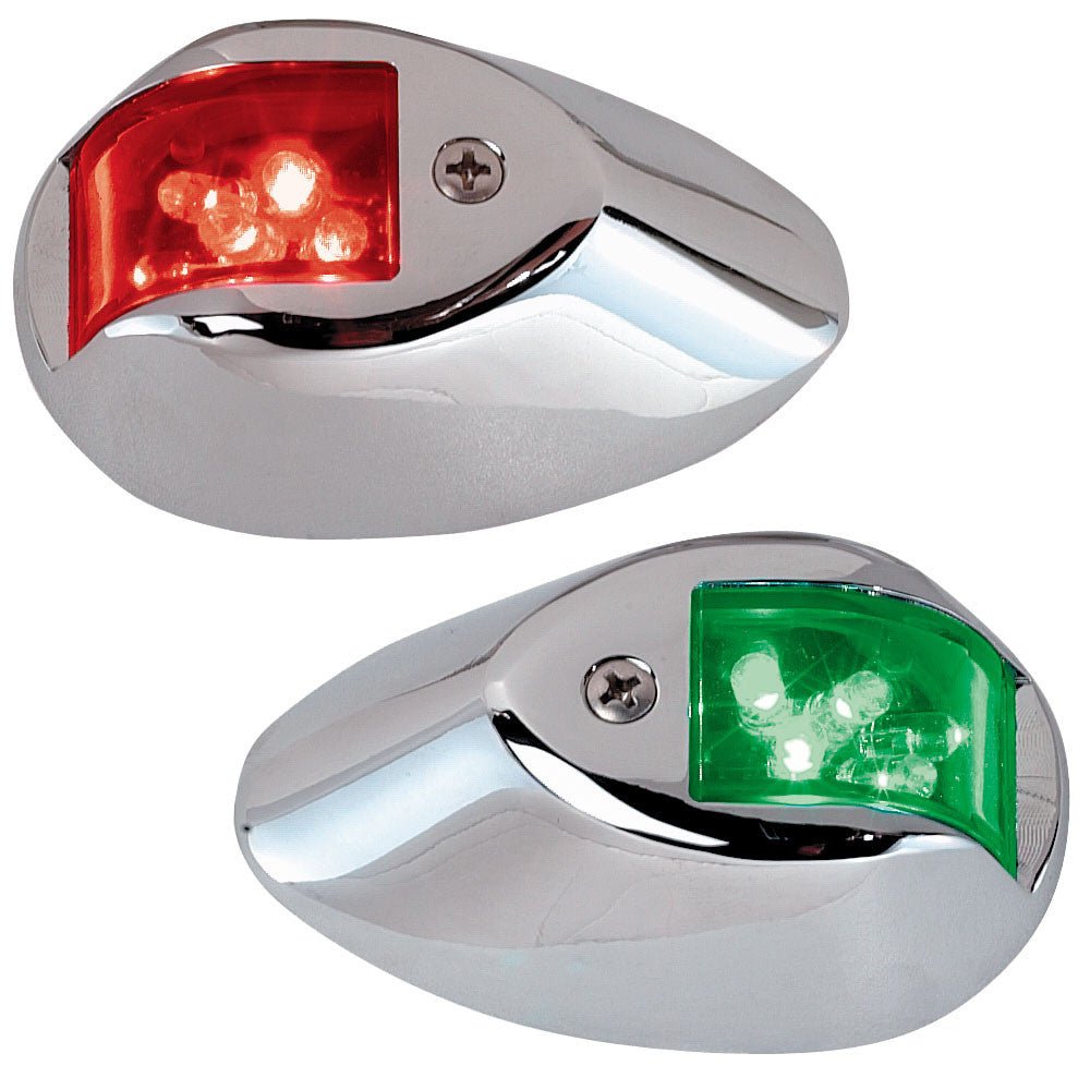 Perko LED Sidelights - Red/Green - 12V - Chrome Plated Housing | SendIt Sailing