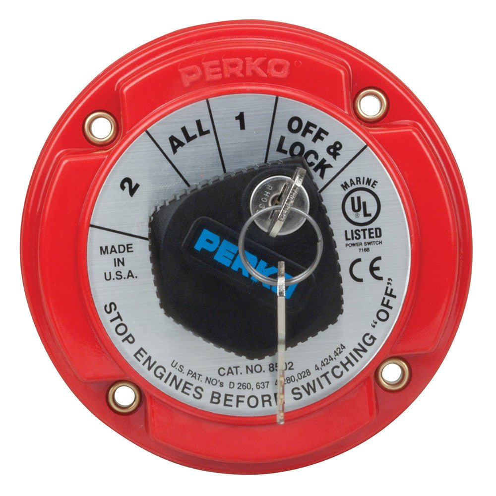 Perko Medium Duty Battery Selector Switch with Key Lock | SendIt Sailing