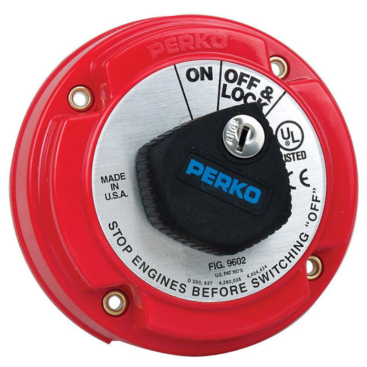 Perko Medium Duty Main Battery Disconnect Switch with Key Lock | SendIt Sailing