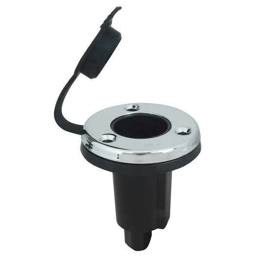 Perko Spare Round Plug-In Base - 3-Pin - Chrome/Black | SendIt Sailing