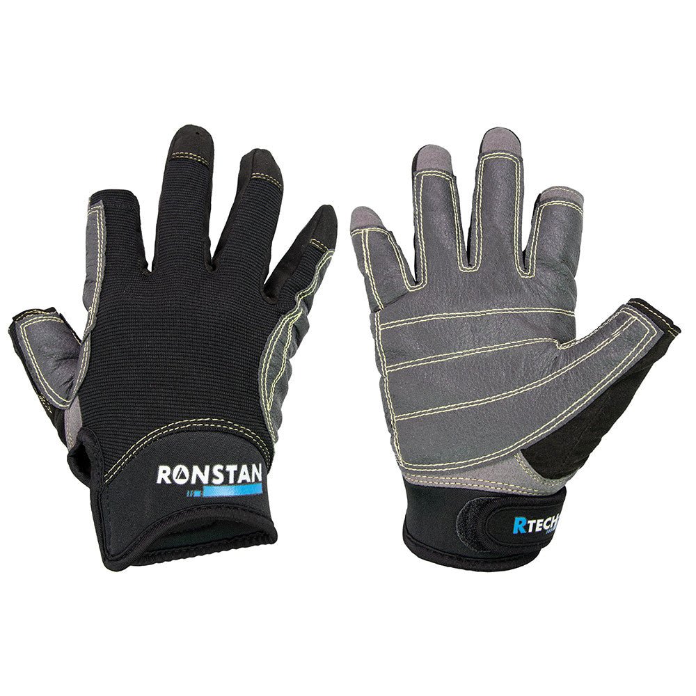 Ronstan Sticky Race Gloves - 3-Finger - Black | SendIt Sailing