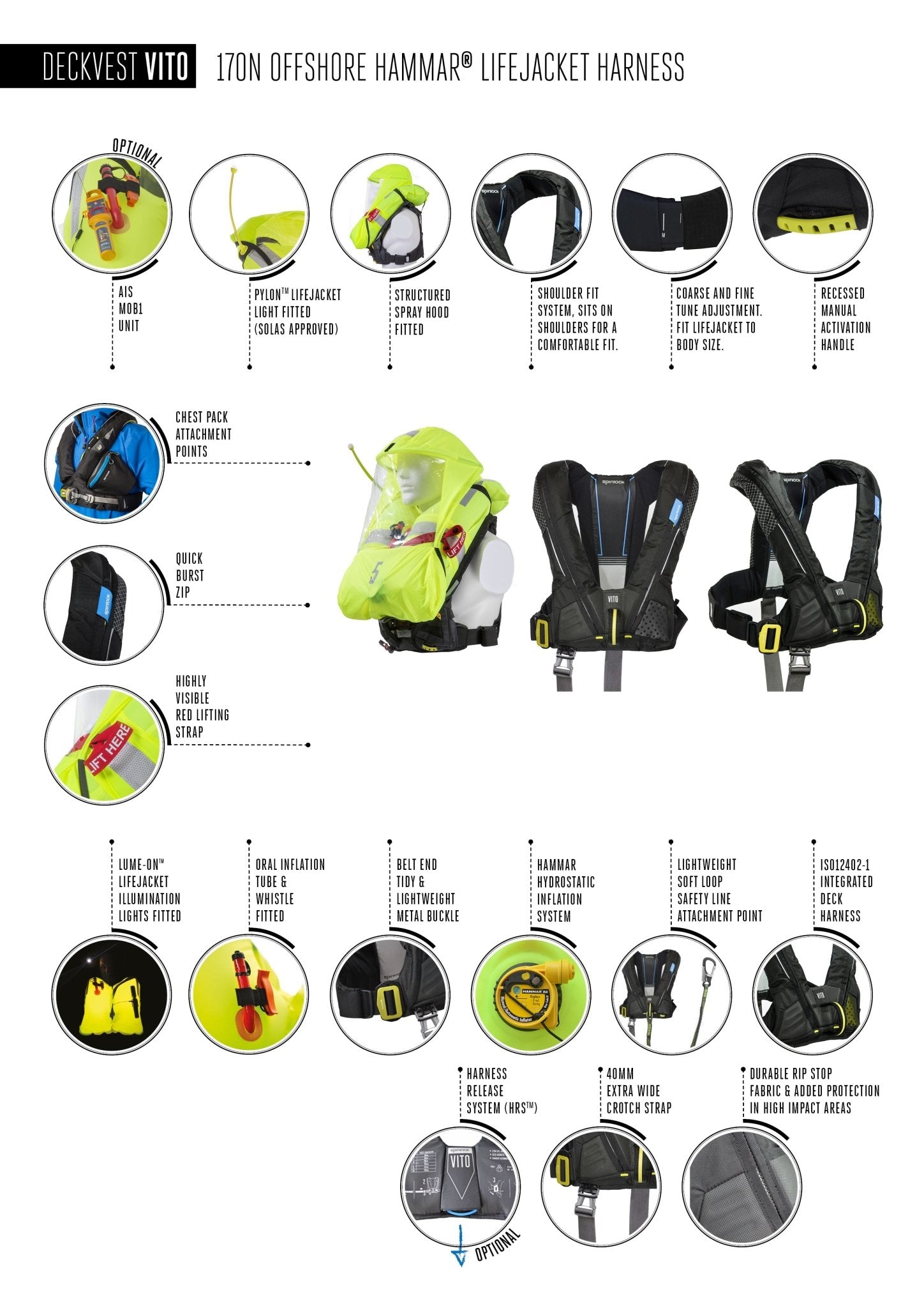 Spinlock Deckvest Vito Performance Lifejacket Harness | SendIt Sailing