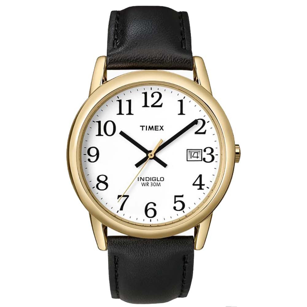 Timex Easy Reader 35mm Watch - Black Leather Strap/Gold Tone Case | SendIt Sailing