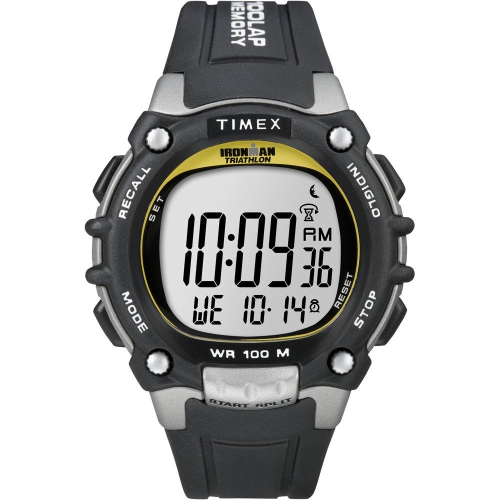 Timex Ironman Traditional 100-Lap - Black/Silver/Yellow Watch | SendIt Sailing